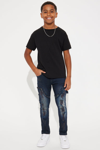 Mini No Fear Rip And Repair Denim Jean - Indigo