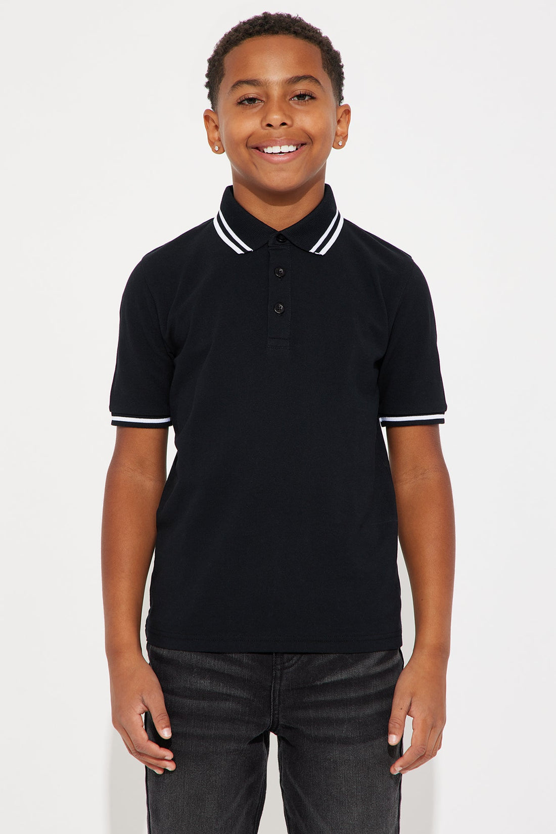 Mini Wilson Short Sleeve Polo - Black