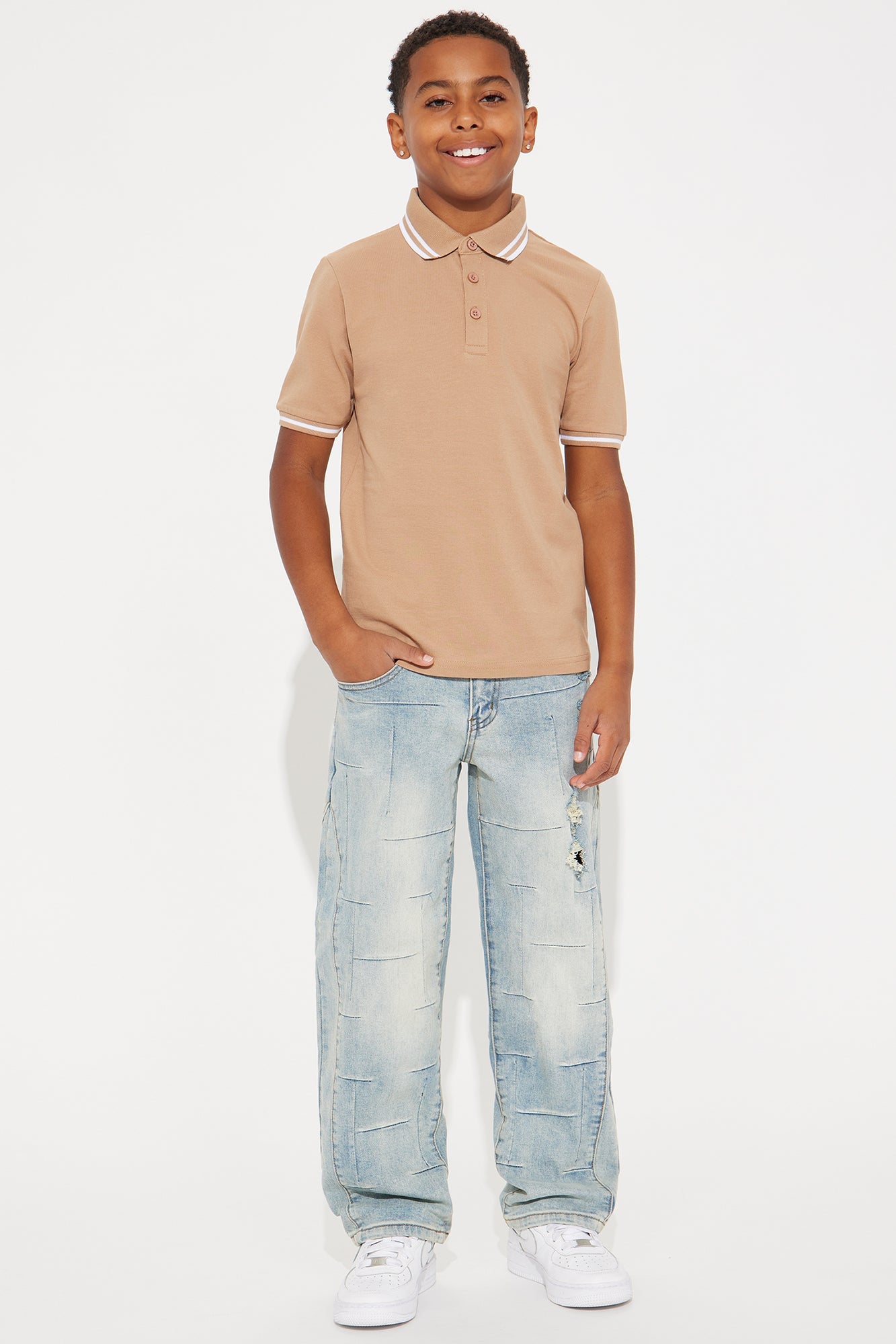 Mini Wilson Short Sleeve Polo - Khaki