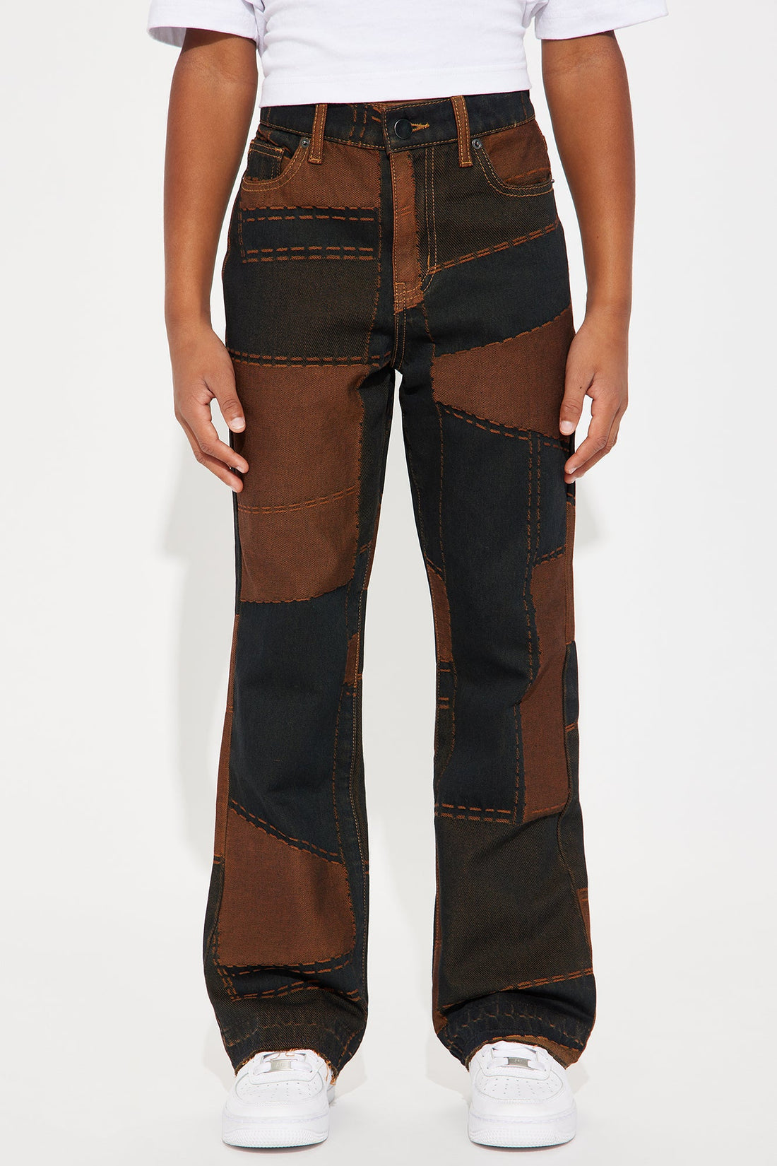 Mini Verdugo Stacked Slim Flare Jeans - Brown