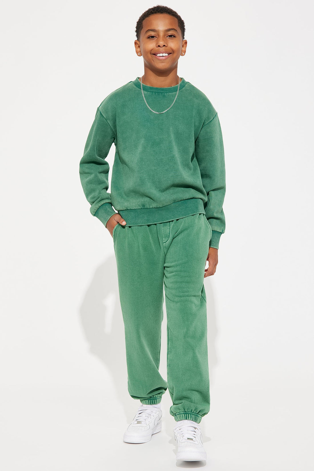 Mini Tyson Heavy Wash Crewneck Sweatshirt - Green