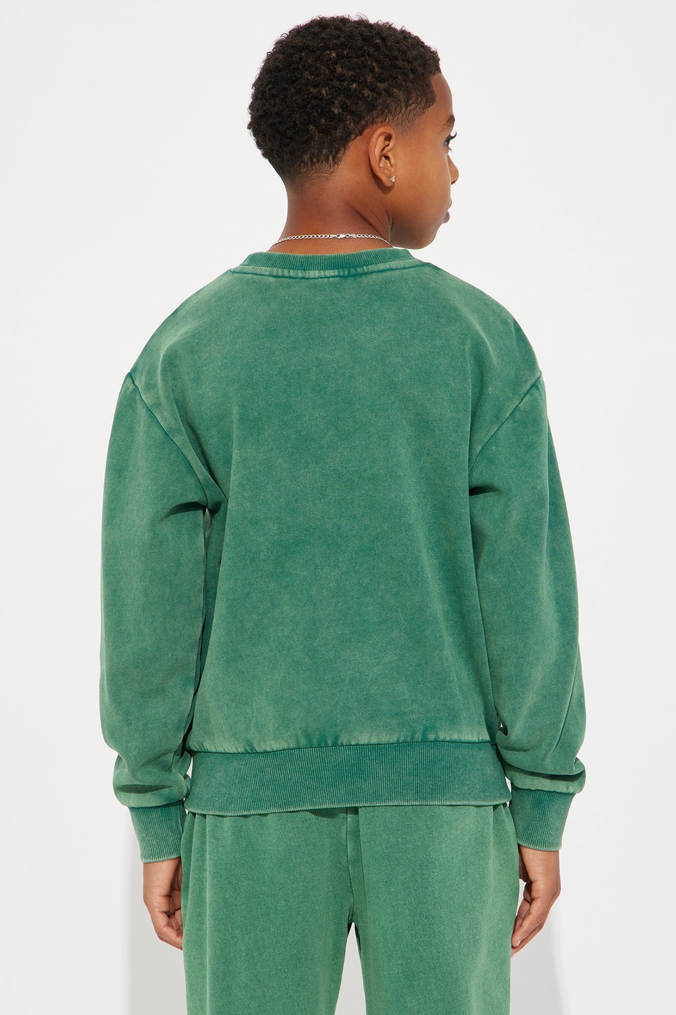 Mini Tyson Heavy Wash Crewneck Sweatshirt - Green