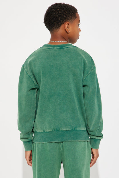 Mini Tyson Heavy Wash Crewneck Sweatshirt - Green