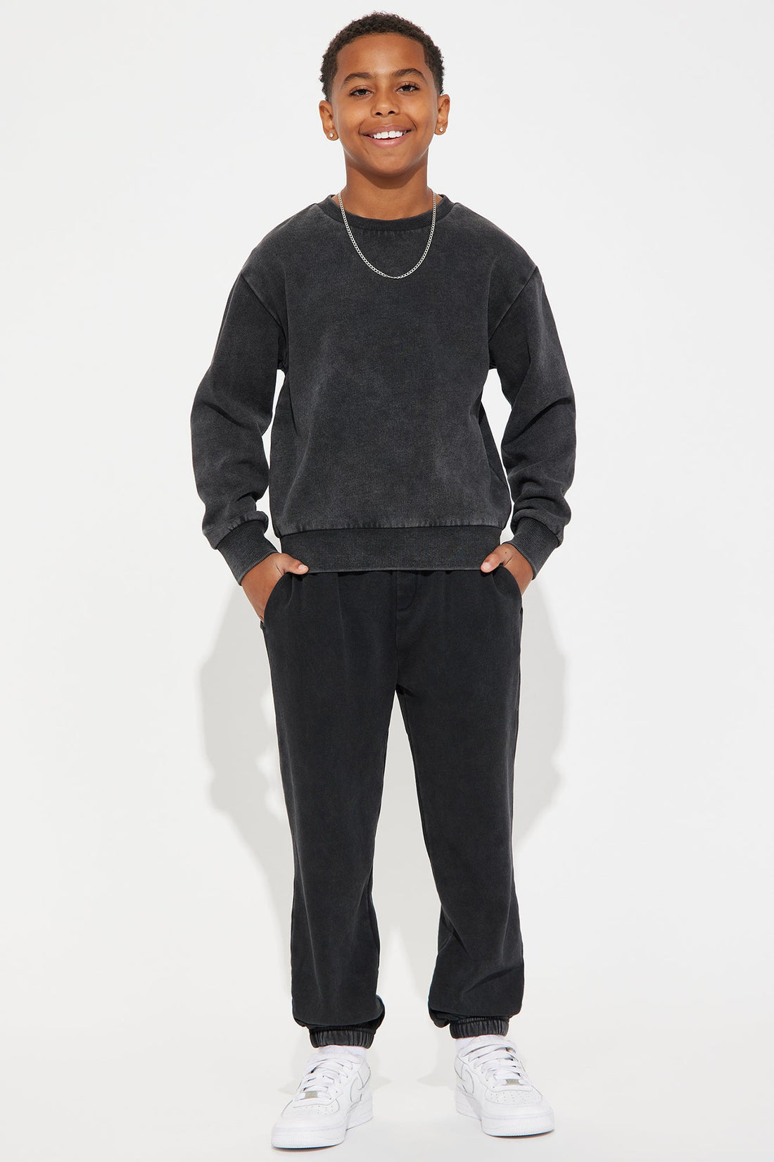 Mini Tyson Heavy Wash Crewneck Sweatshirt - Black Wash