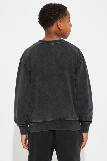 Mini Tyson Heavy Wash Crewneck Sweatshirt - Black Wash