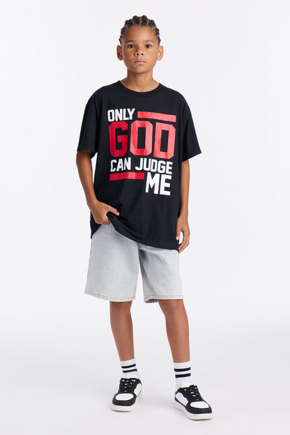 Mini Only God Can Judge Me Short Sleeve Tee - Black