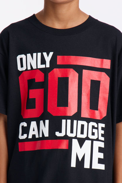 Mini Only God Can Judge Me Short Sleeve Tee - Black