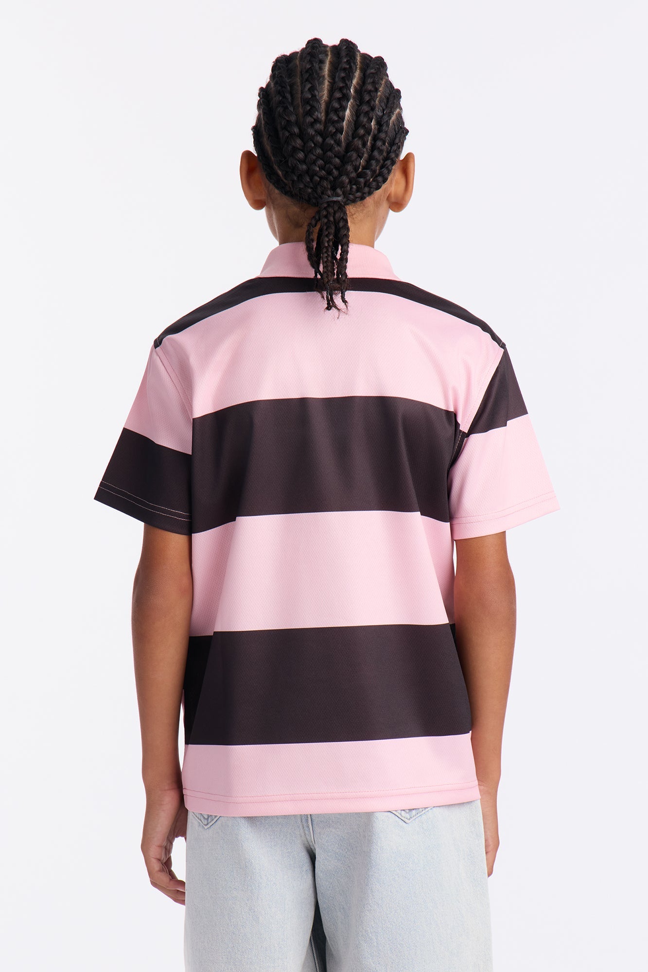 Mini Malibu Striped Polo - Pink/combo