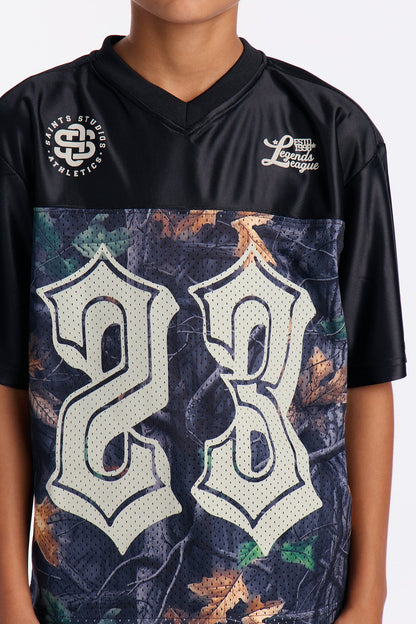 Mini Saints Camo Short Sleeve Jersey - Black