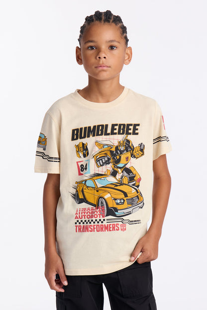 Mini Transformers Bumblebee Short Sleeve Tee - Cream