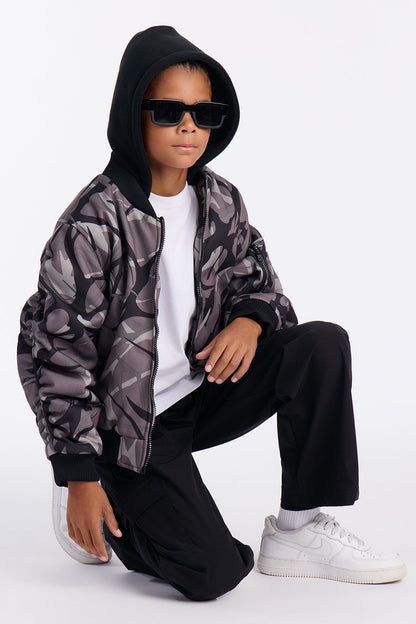 Mini In The Cut Camo Zip Up Hoodie - Camouflage