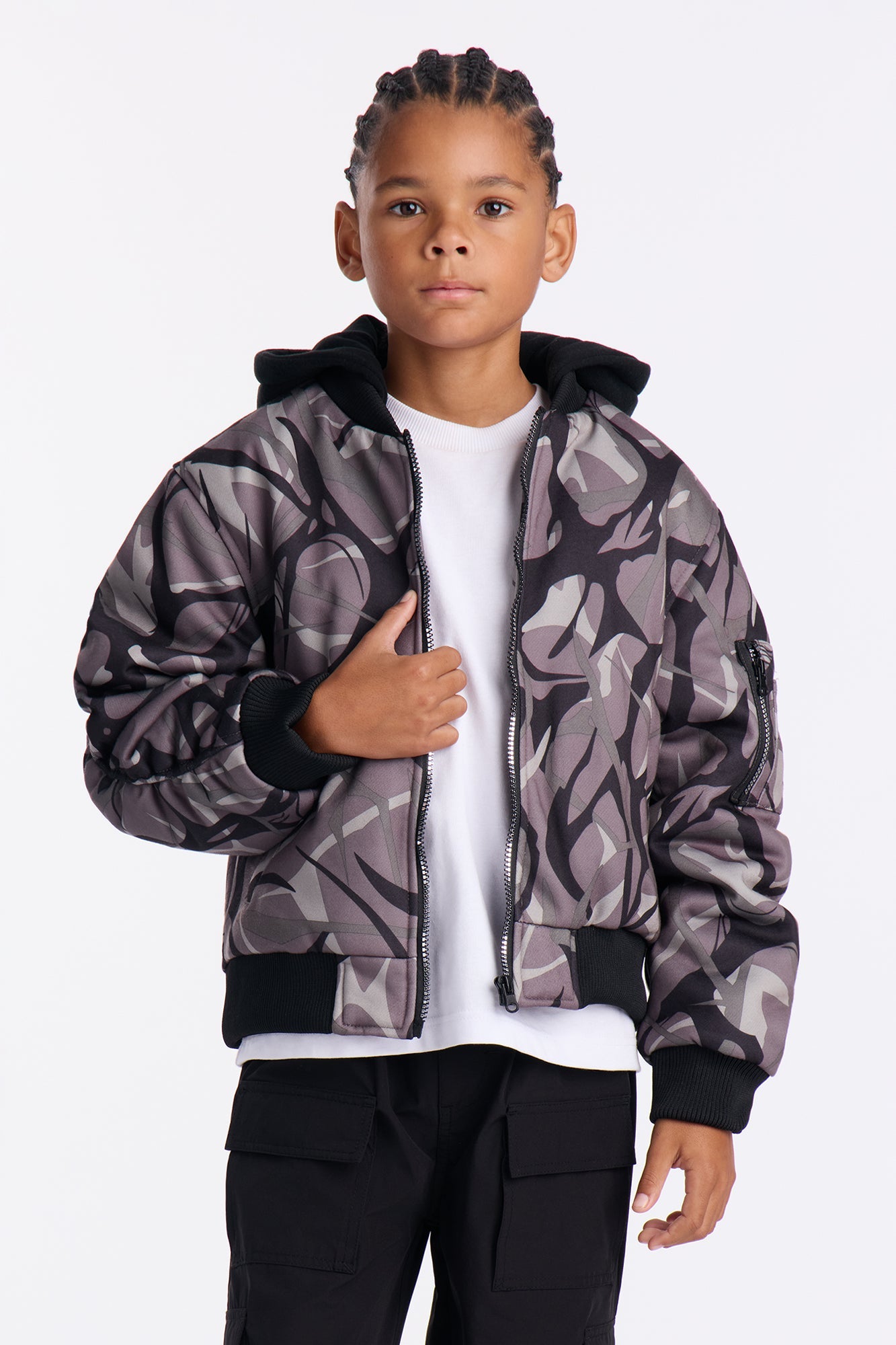 Mini In The Cut Camo Zip Up Hoodie - Camouflage