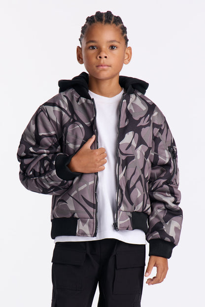 Mini In The Cut Camo Zip Up Hoodie - Camouflage
