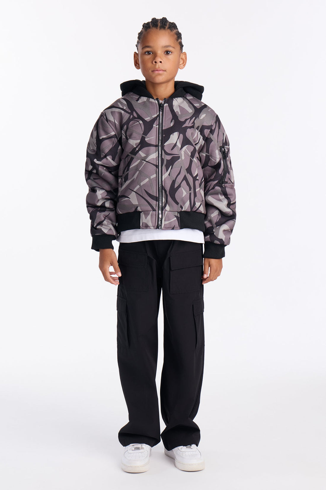 Mini In The Cut Camo Zip Up Hoodie - Camouflage
