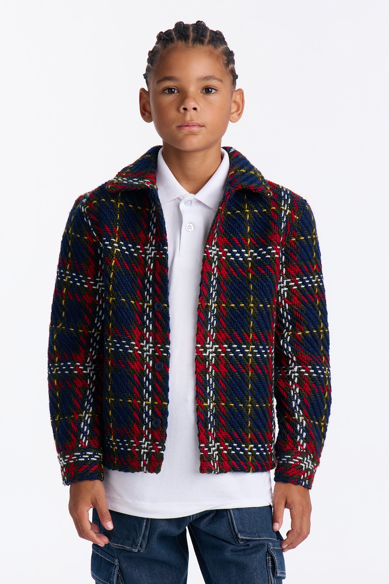 Mini Nepal Button Up Shirt - Navy