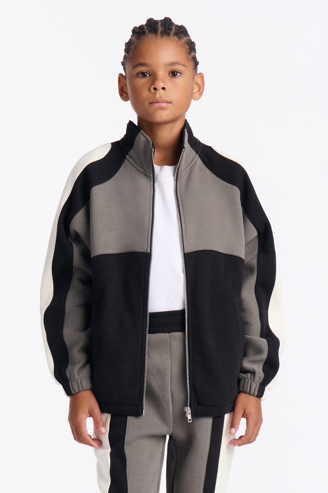 Mini Paneled Fleece Jacket - Multi Color