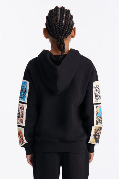 Mini God Made Oversized Hoodie - Black