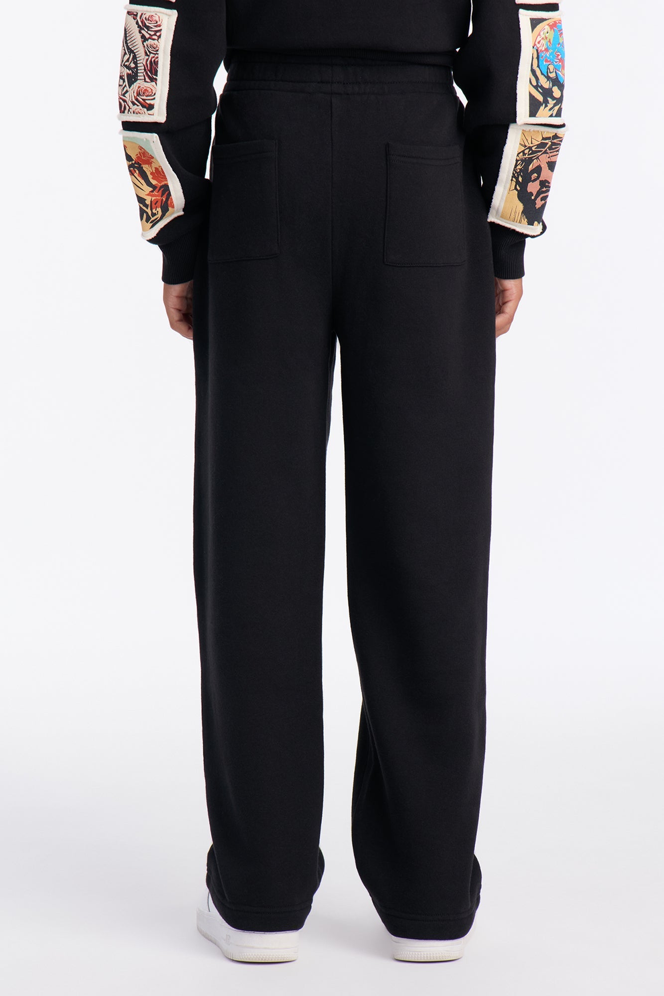 Mini God Made Patch Straight Sweatpants - Black