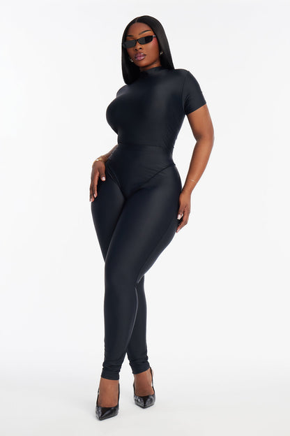 Isabelle High Neck Legging Set - Black