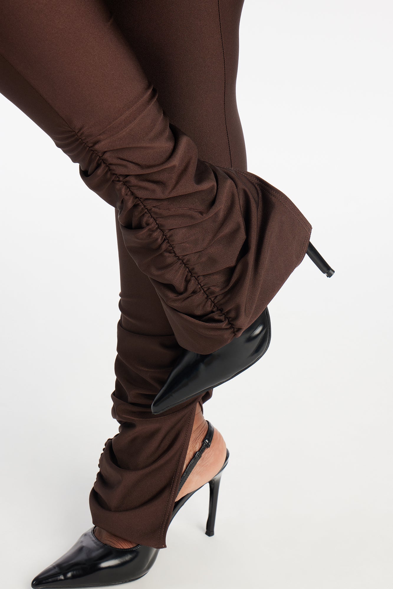 Always Confident High Rise Tricot Ruched Legging - Chocolate