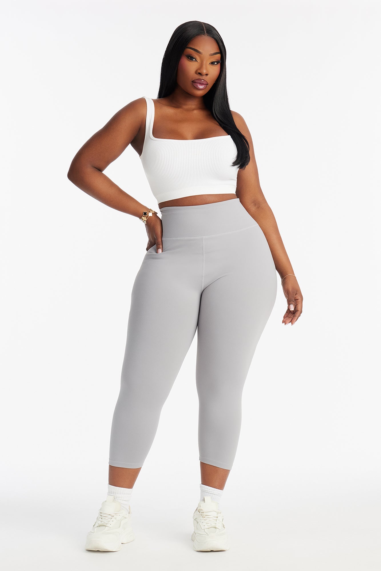 Flexibility Super Soft Capri Active Legging - Grey
