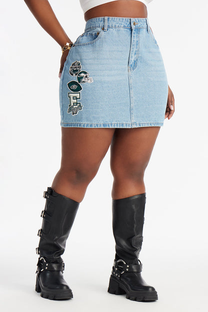 NFL Philly Eagles Mini Skirt - Denim