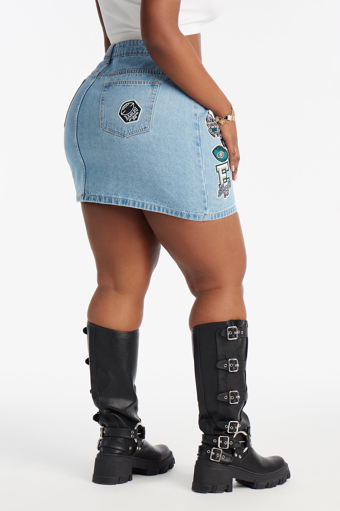 NFL Philly Eagles Mini Skirt - Denim