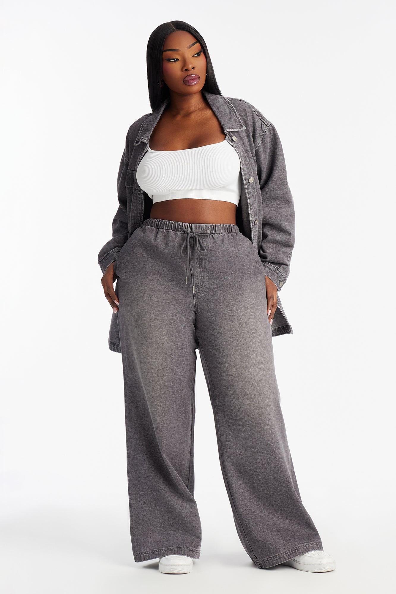 Most Unfettered Wide Leg Jeans - Grey