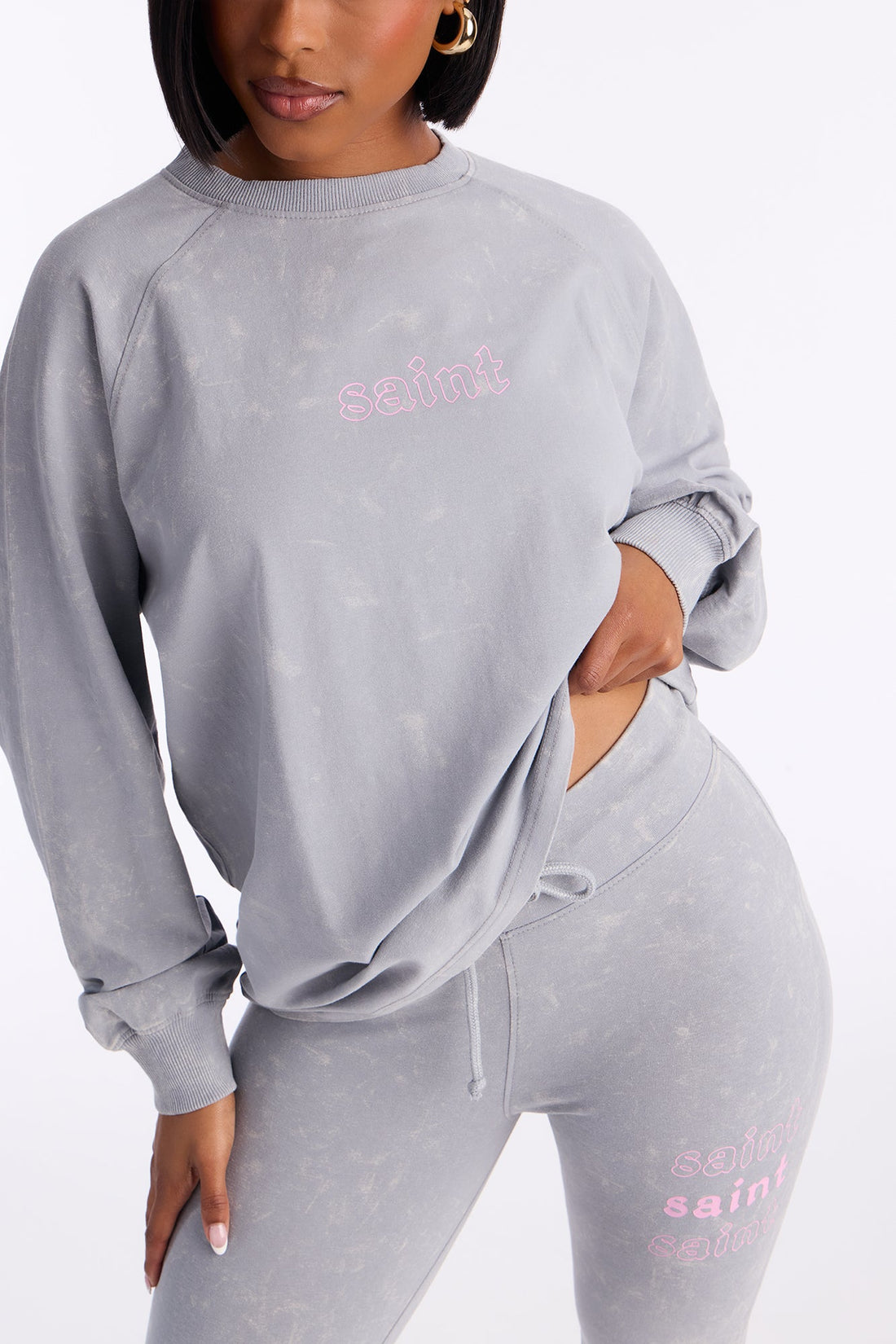 Forever A Saint Flare Leg Pant Set - Grey