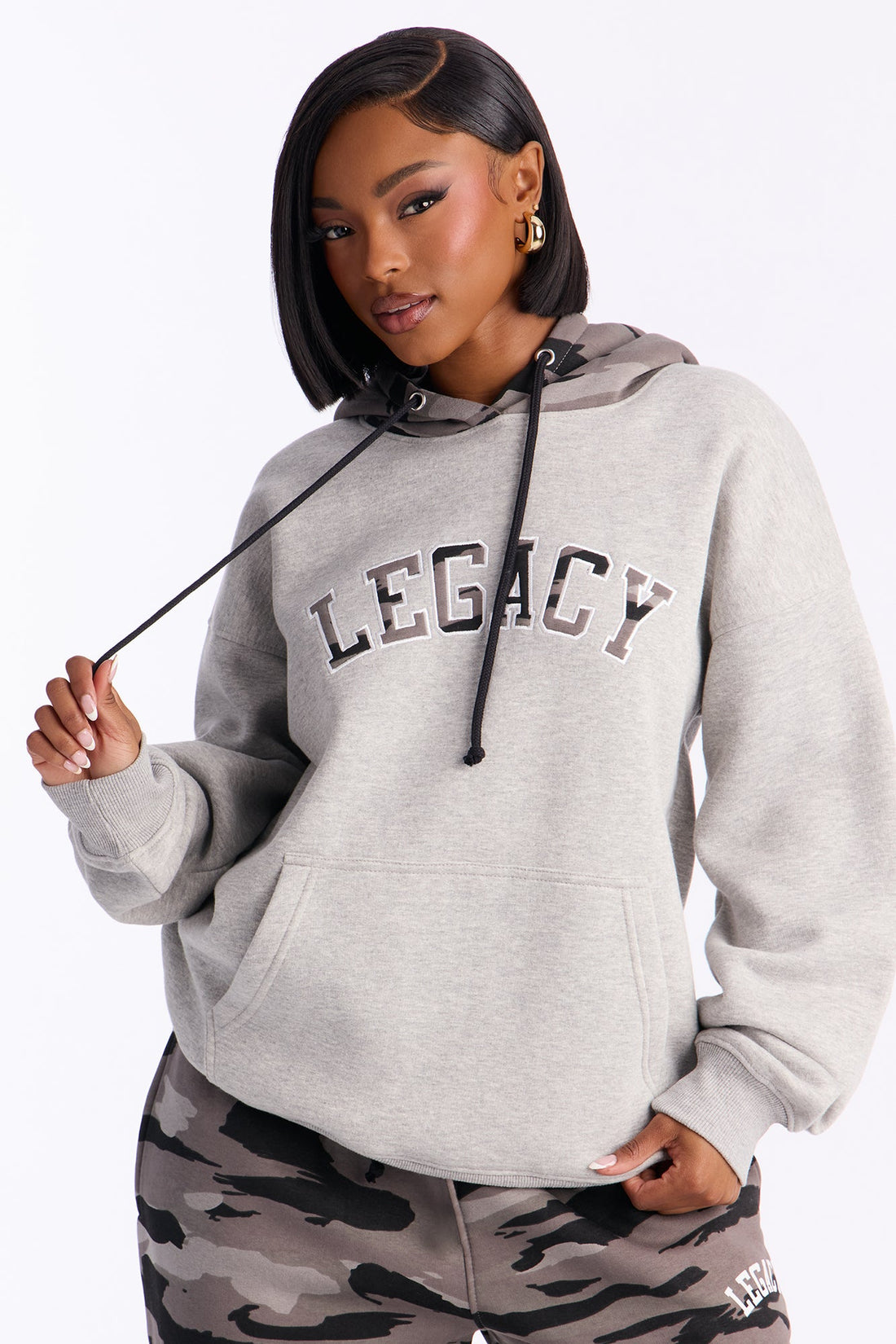 Legacy Camo Fleece Pant Set - Grey/combo