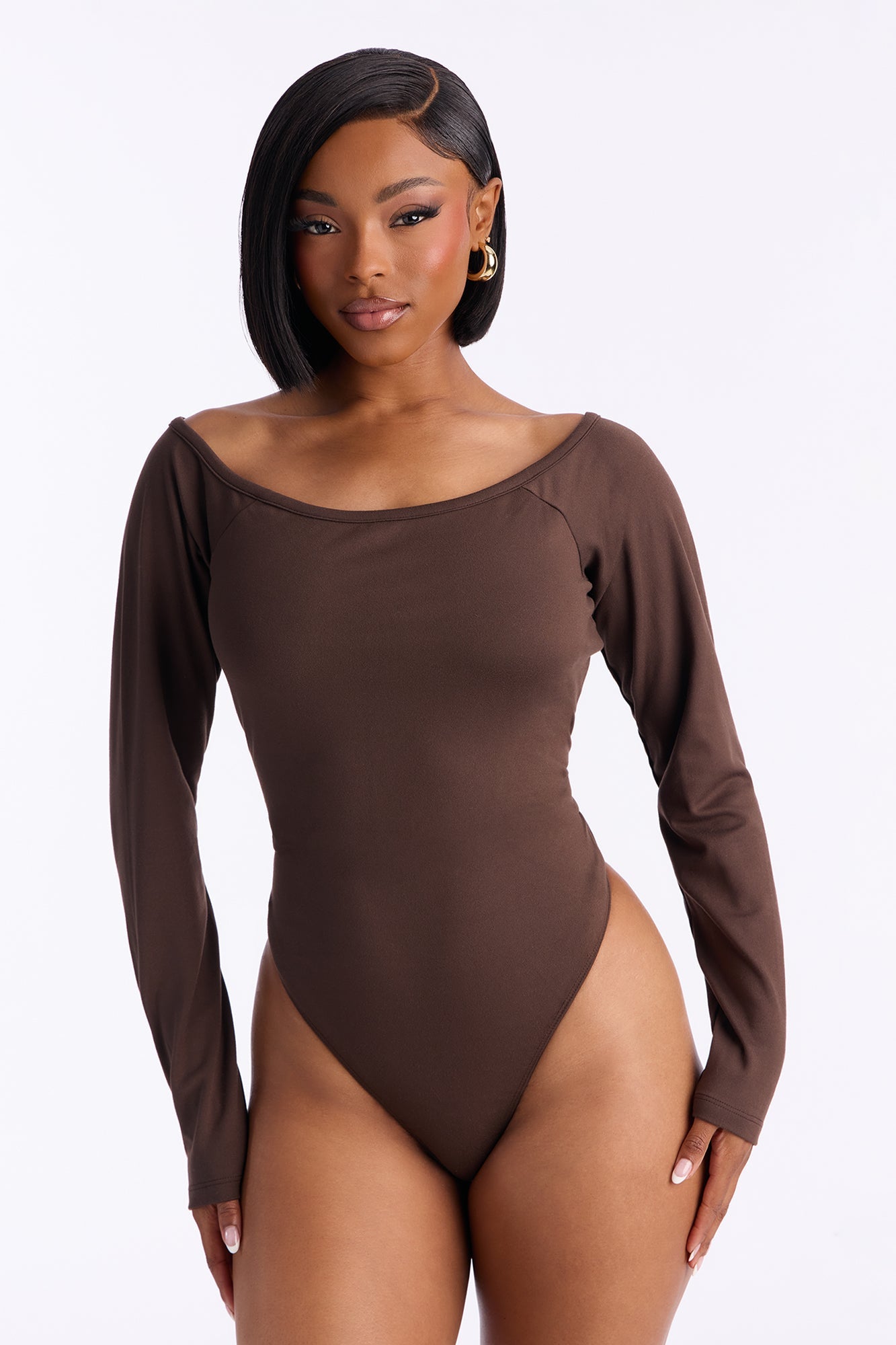 Jasmine Bodysuit Jogger Set - Chocolate
