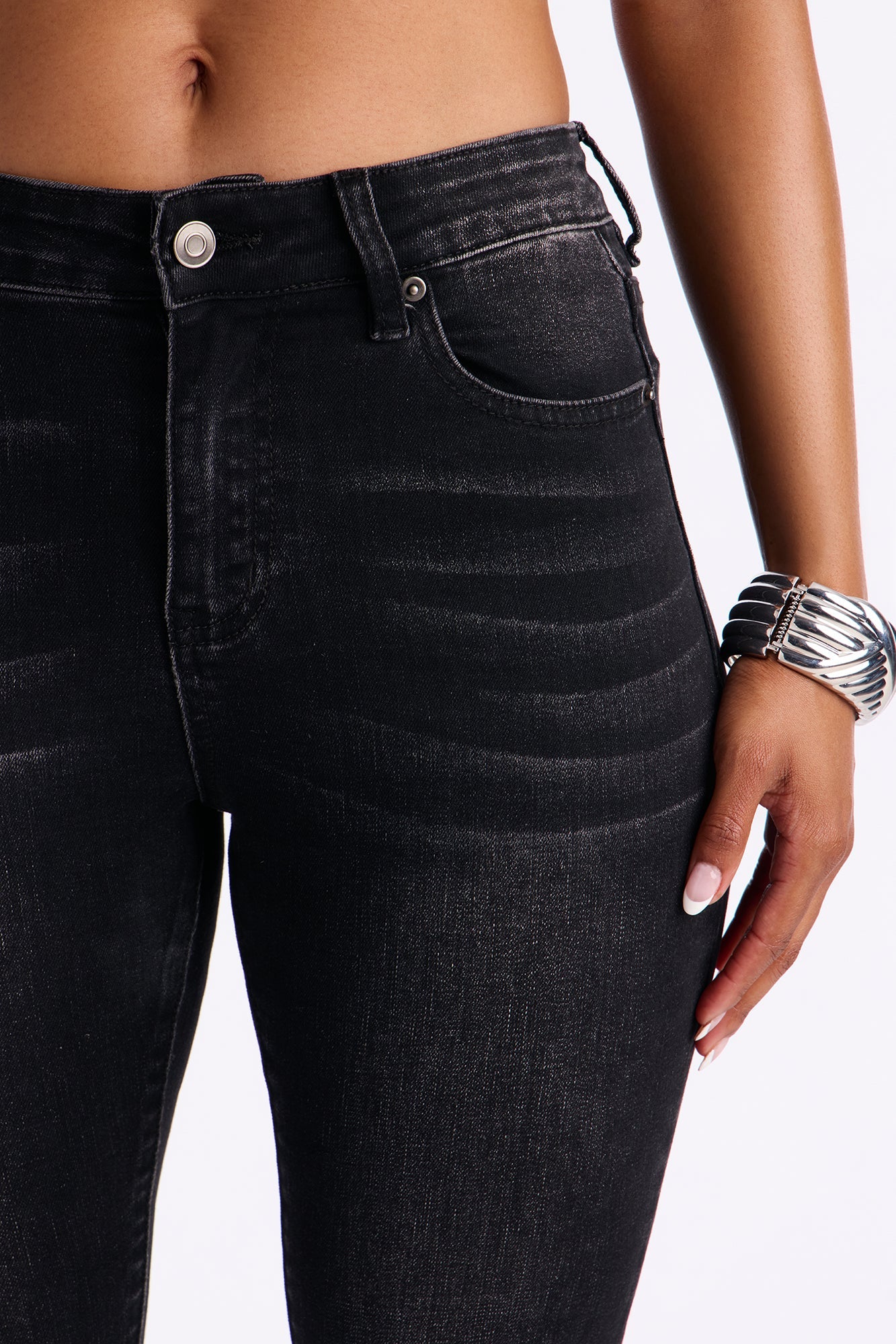 Step To It Skinny Capri Jeans - Black Wash