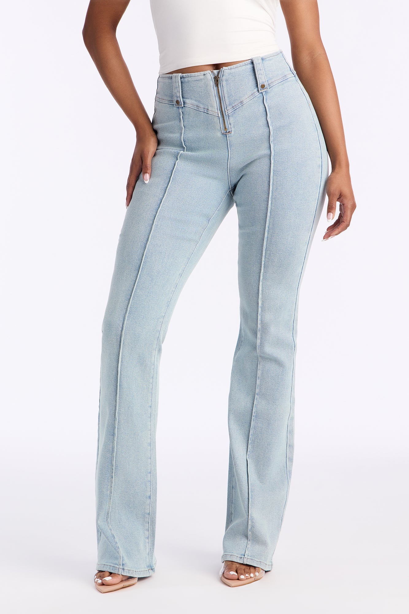 Hollywood Starlet Stretch Flare Jeans - Light Wash