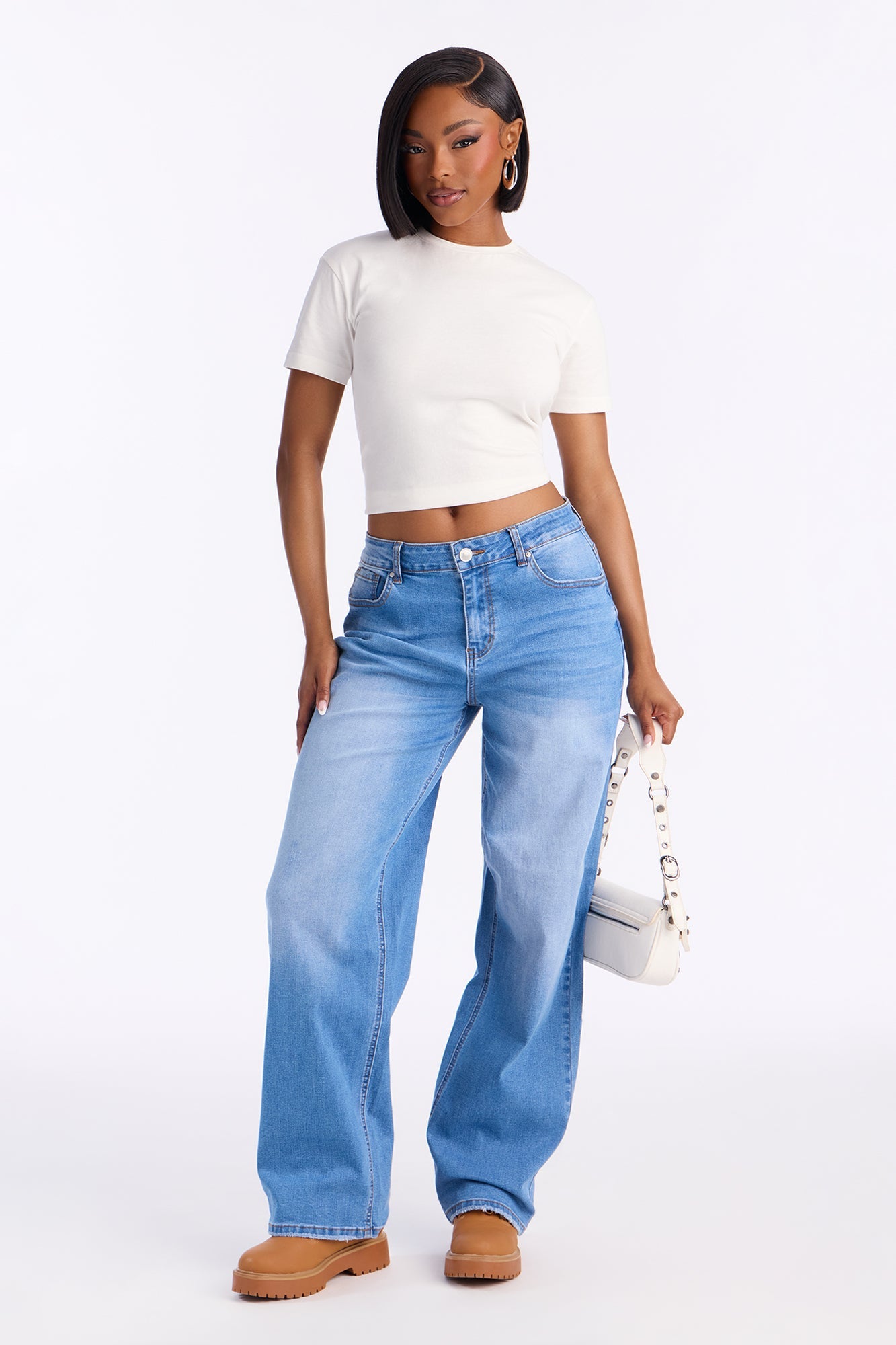 Lila High Rise Stretch Straight Leg Jeans - Medium Wash