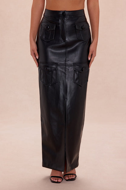 Up To No Good Midi Skirt - Black