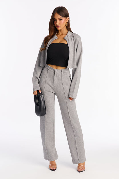 Arden Zip Up Lounge Jacket - Grey