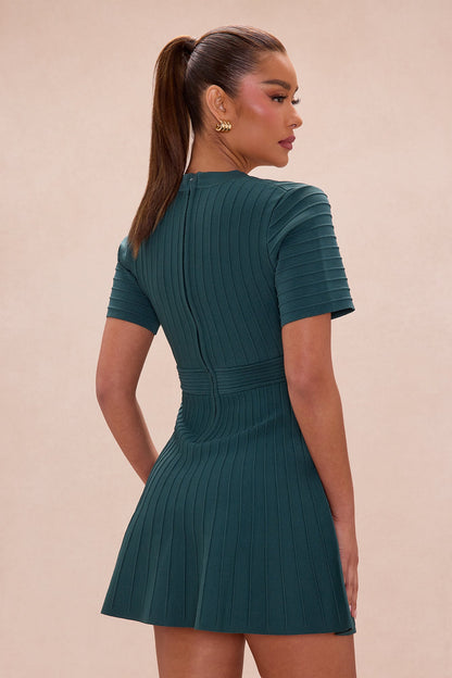 Shelly Button Up Mini Dress - Hunter