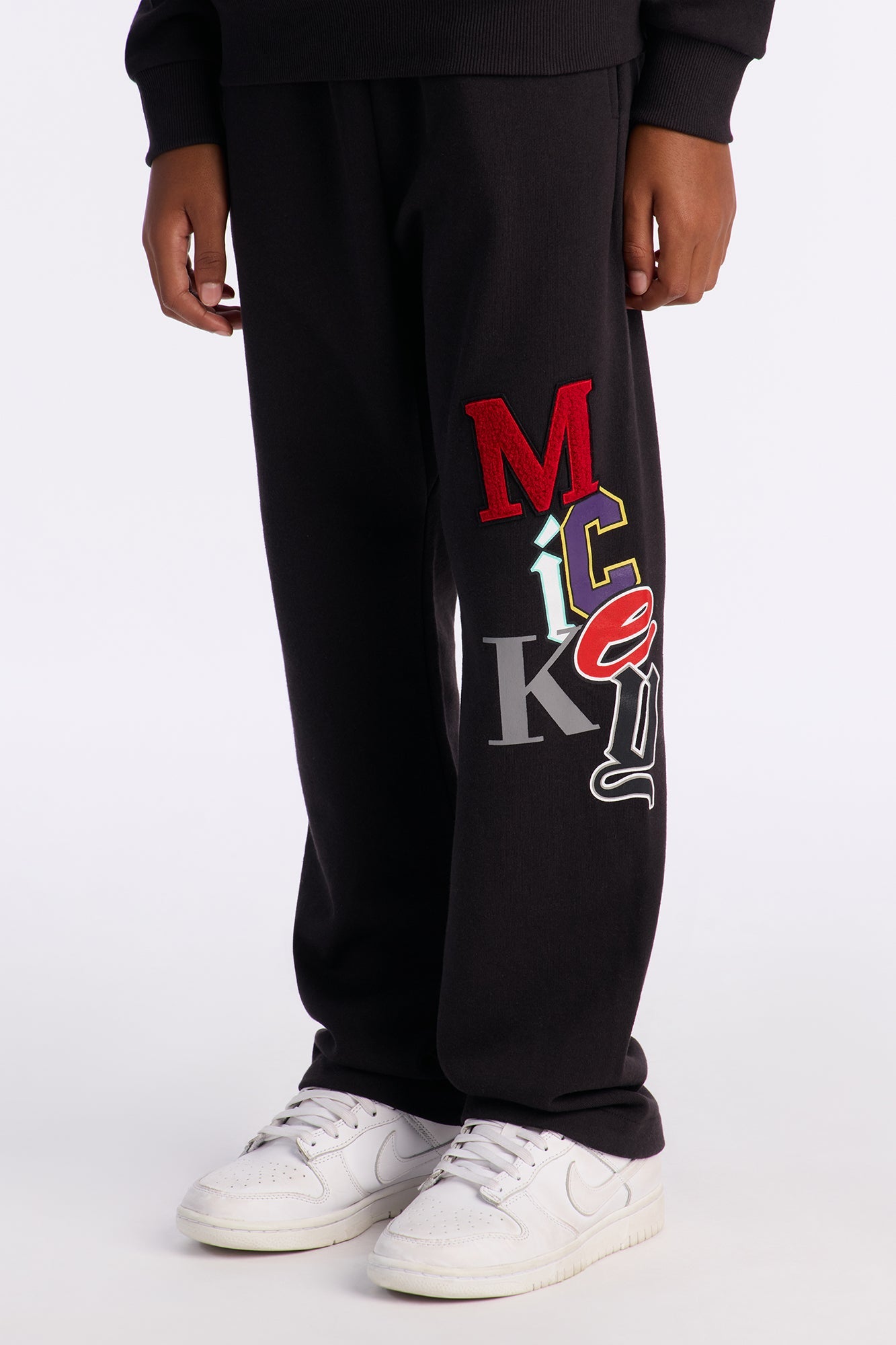 Mini Disney Mickey Patch Wide Fit Sweatpants - Black Wash