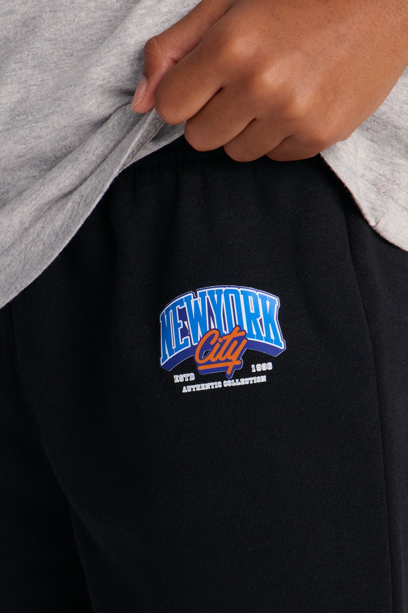 Mini New York City Vibe Jogger Pant Set - Heather/Combo