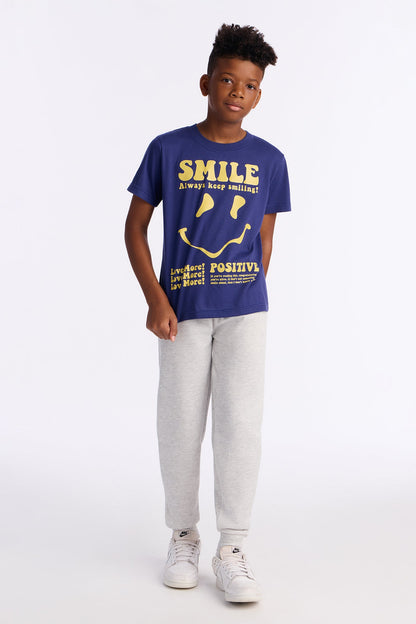 Mini Put A Smile On Jogger Pant Set - Navy/combo