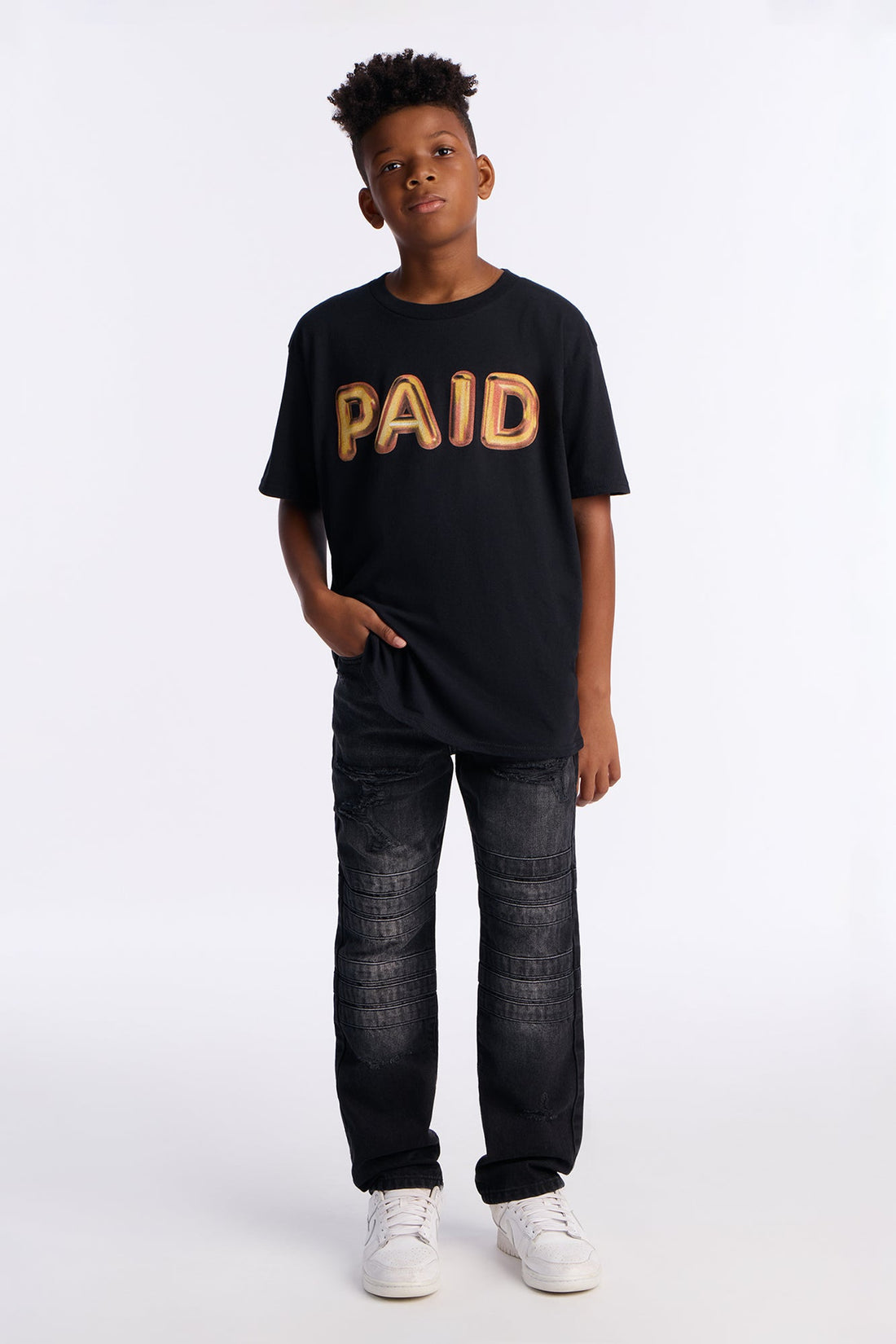 Mini Paid Short Sleeve Tee - Black