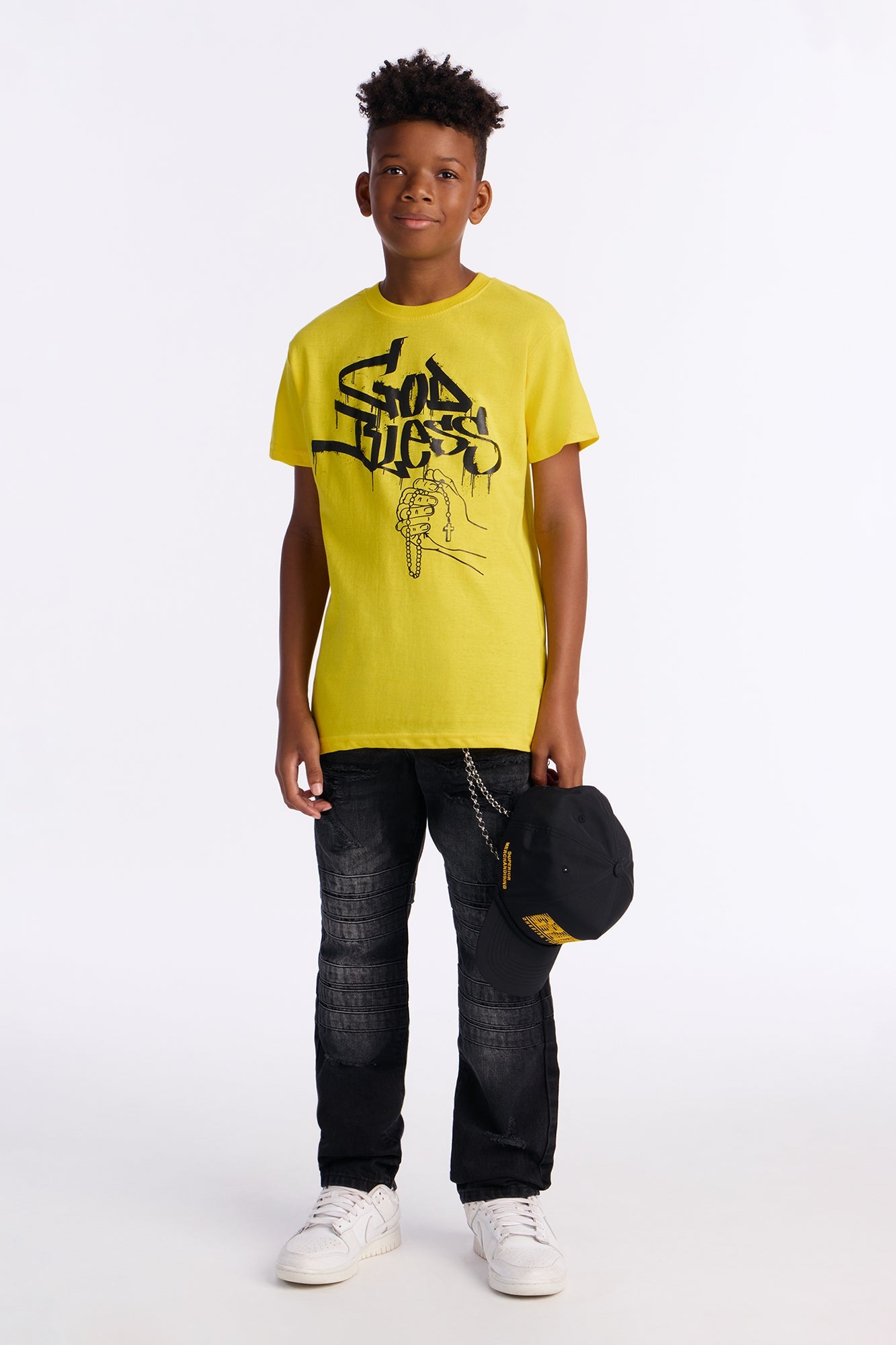 Mini God Bless Short Sleeve Tee - Yellow