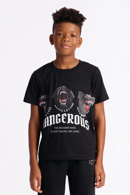 Mini Dangerous Dogs Jogger Pant Set - Black