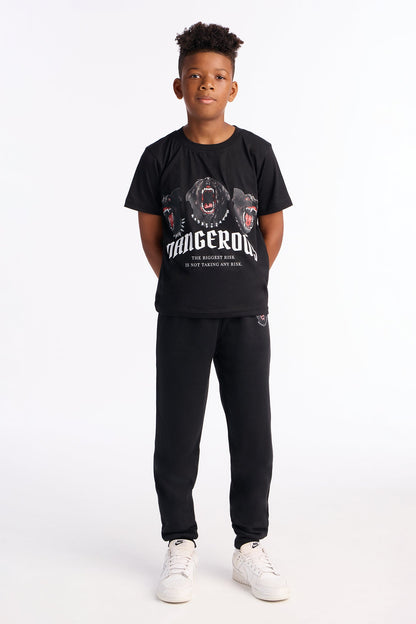 Mini Dangerous Dogs Jogger Pant Set - Black