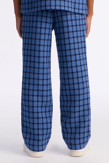 Mini Baggy Tweed Theory Pant - Blue