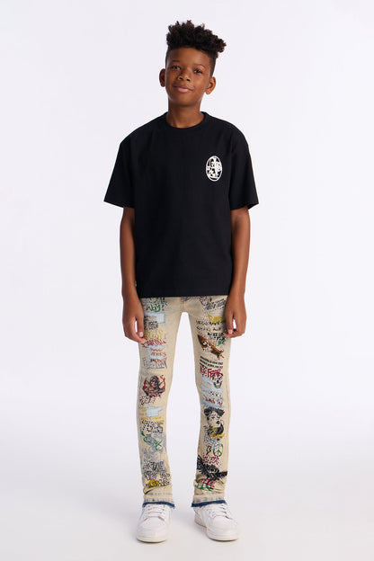 Mini No More Front/Back Short Sleeve Tee - Black