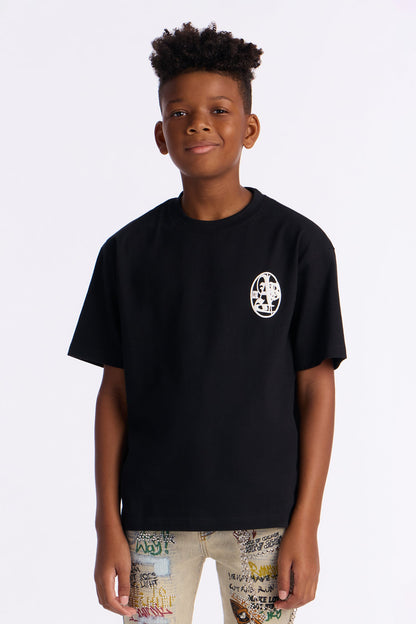 Mini No More Front/Back Short Sleeve Tee - Black