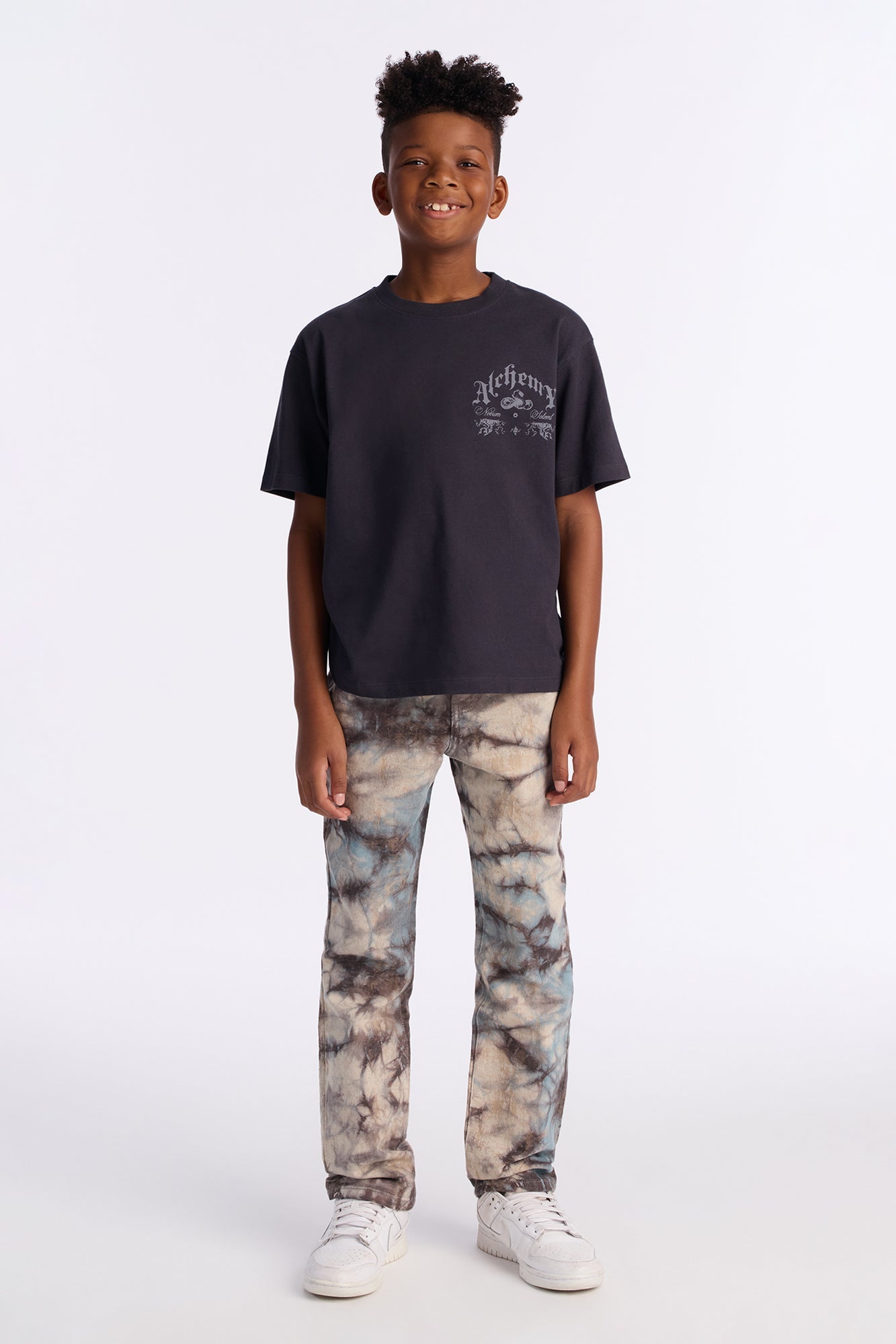 Mini Alchemy Front/Back Short Sleeve Tee - Charcoal