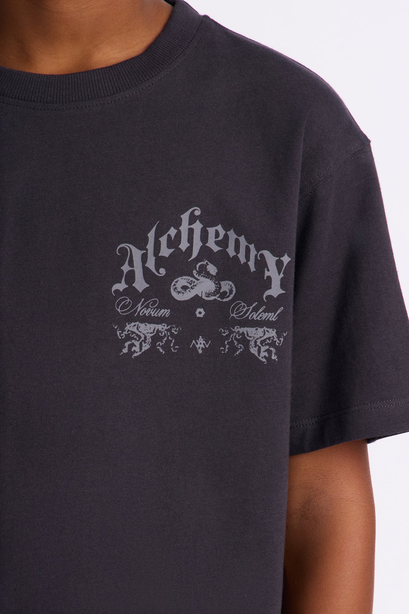 Mini Alchemy Front/Back Short Sleeve Tee - Charcoal