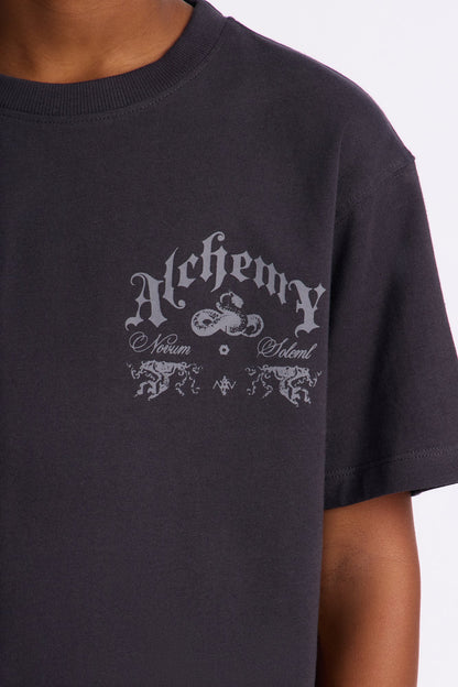 Mini Alchemy Front/Back Short Sleeve Tee - Charcoal